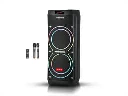 Акустична переносна колонка ZXX-5560 2x10" TWS/FM/USB/TF/BT/REC/LED/2MIC/ДУ 100Вт бездротова колонка - мініатюра 5