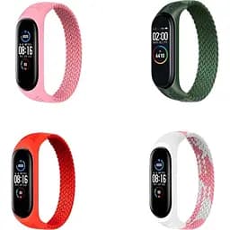 Набор ремешков BeCover Elastic Nylon Style для Xiaomi Mi Smart Band 5 / Mi Smart Band 6 Size S Girl 4 цвета (706496)