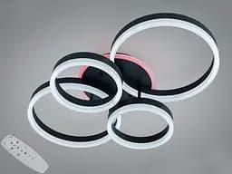 Люстра Diasha Rings чорна LED 4 кільця димер