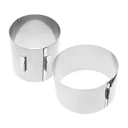 Кондитерське кільце розсувна кругла форма для випікання та формування салатів та тортів 15-30 см 18, Master Class Сірий 83259