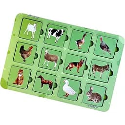 Деревянный пазл-сортер Ubumblebees Мама и малыш Домашние животные PSF088 