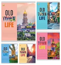 Тетради ученические 48 листов линия Твердая Старые города, 10 шт. в упаковке