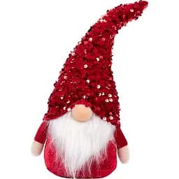 Новогодняя мягкая игрушка Novogod'ko Гном Мальчик LED нос 29 см красная (973722)