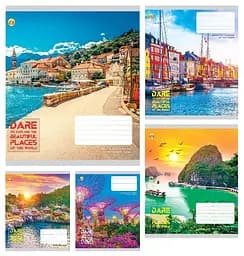 Тетради ученические 48 листов линия Твердая Пейзажи, 10 шт. в упаковке