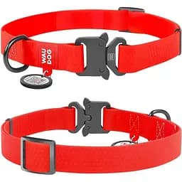 Нашийник для собак Waudog Waterproof, коллартекс, водостійкий, з QR паспортом, 24-40х2 см, червоний - мініатюра 3