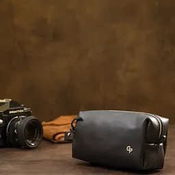 Шкіряна косметичка для чоловіків Grande Pelle 11507 чорний - мініатюра 5