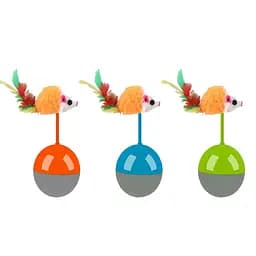 Іграшка для котів Nunbell Миша хутряна з пластиковою кулькою 10 см в асортименті (YM0108)