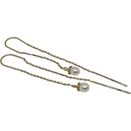 Золоті сережки-протягання Favoritum з перлами. 211447