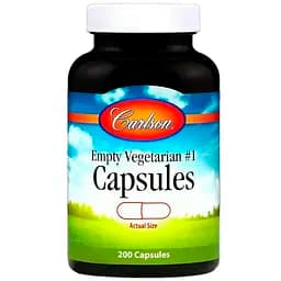 Пустые растительные капсулы Carlson Capsules №1, 200 шт.