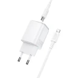 МЗП Borofone BAS83A Star PD20W+QC3.0 (1USB-A/1C) + кабель Type-C to Lightning White - мініатюра 3