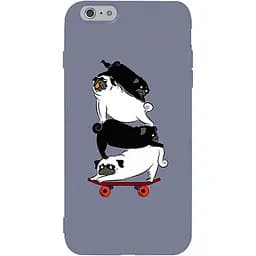 Чехол-накладка Toto Matt TPU 2 mm Print Case Apple iPhone 6/6s #51 Mops Skate Lavander Grey
