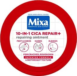Багатофункціональний відновлювальний крем щільної текстури Mixa 10-In-1 Cica Repair+ Repairing Ointment для потрісканої, огрубілої чутливої шкіри тіла 150 мл - мініатюра 3