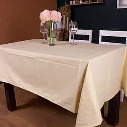 Скатертина MirSon №204 Creamy 130х130 см рогожка кремова
