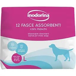 Пояс гигиенический абсорбирующий Inodorina Pannolini Fasce Assorbenti Cani Maschi для кобелей с индикатором влажности размер L 12 шт. (250.0100.009)