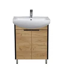 Тумба Мойдодир Dakota Craft 60 з умивальником Proxy 60 дуб крафт - мініатюра 4
