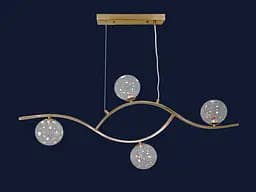 Люстра стельова LED Levistella 9098078-4 BRZ+LED, 4 лампи, бронзовий метал, сучасний стиль - мініатюра 2