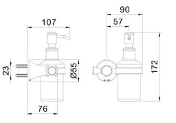 Дозатор для рідкого мила Imprese Podzima Ledove ZMK01170131, Хром - мініатюра 2