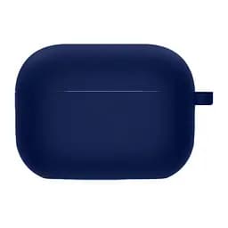 Силіконовий футляр з мікрофіброю для навушників Airpods Pro 2 / Pro Темно-синій / Midnight blue