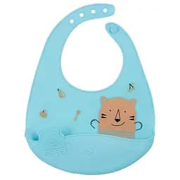 Нагрудник Bebe Confort Soft Silicone Bib Domino, м'який, блакитний (3220660315840)