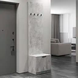 Вішалка для передпокою VAYS підлогова з тумбою для взуття M-43 бетон