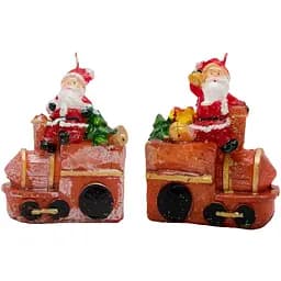 Декоративная новогодняя свеча Devilon Дед Мороз на поезде 9 см 1 шт. в ассортименте (791132-2)