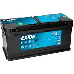 Акумулятор Exide Start-Stop EFB 105Ah Ев (-/+) (950EN) (393х175х190) EL1050