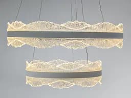 Стильна підвісна LED-люстра для вітальні Diasha D8750-600+400WH, біла, 140W, 7700 lm - мініатюра 3