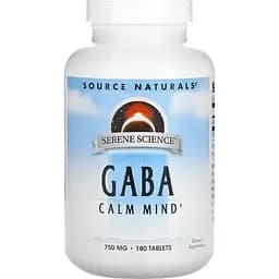 Гамма-аминомасляная кислота Source Naturals Serene Science GABA 750 мг 180 таблеток
