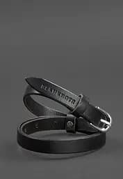 Узкий женский кожаный ремень 15 мм Черный