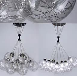 Підвісний світильник Transparent Bubbles на 13 плафонів з металевою ниткою Line.F 371/13 - мініатюра 2