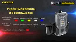 Сигнальний ліхтар налобний Nitecore NU07 LE ліхтар-маяк (білий, червоний, синій, зелений і жовтий світло) - мініатюра 9