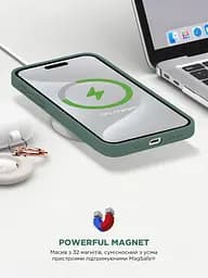 Силиконовый чехол с MagSafe для Apple iPhone 15 Pro Max, ICON2 MagCase, зеленый, противоударный, панель с мягкой подкладкой, защита всего корпуса, поддержка беспроводной зарядки, совместим с защитными стеклами и пленками, ArmorStandart (ARM72750) - мініатюра 9