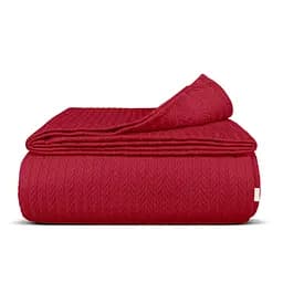 Плед-покривало Cosas Merlot Knitted Braid косичка 200х220 см червоний (Blanket_55Merlot_KnittedBraid_200x220)