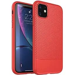 Чохол-накладка iPaky Moosy Series/TPU With Carbon Fiber Case Apple iPhone 11 Red