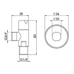 Кран приладовий SD Forte 1/2"х3/4" ручка "коло" SF342W1520 - мініатюра 2