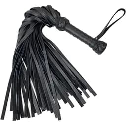 Чорний флогер класичний Art of Sex натуральна шкіра, 50 хвостів, по 50 см, рукоятка 20 см