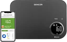 Ваги кухонні 8кг підключення до смартфону AAAx2 пластик чорний Sencor teh0026288