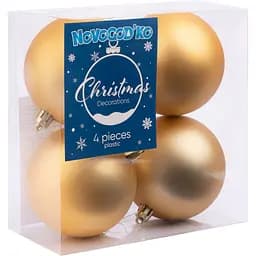 Набір новорічних куль Novogod'koматовий 8 см золото 4 шт. (974524)