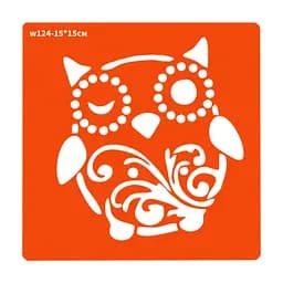 Трафарет для био-тату Зимняя сова Fresh Tattoo w124-15*15см, размер 15х15см