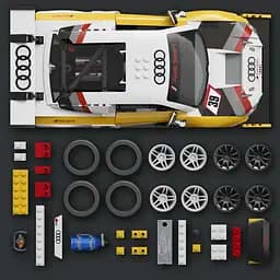 Колекційна машинка-конструктор Hot Wheels Mattel Brick Shop Elite Audi R8 LMS 2015 (JFT18) - мініатюра 4