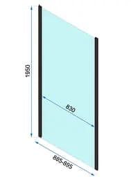 Душова кабіна Rea Rapid Slide 90x110 black REA-K6422 + REA-K6401, Чорний матовий, Універсальна, прозрачний, Чорний матовий - мініатюра 7