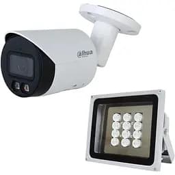 Комплект: IP-видеокамера Dahua 4 Мп DH-IPC-HFW2449S-S-IL (2.8 мм) с двойной подсветкой + ИК-прожектор Lightwell LW12-140IR45