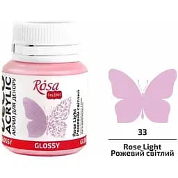 Акрил для декора Розовый светлый (33) глянцевый 20 мл Rosa Talent