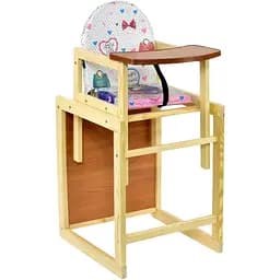 Стільчик малий Мася №1123 Сердечки для годування та ігор, оббивка шкірзам, рожевий