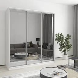 Шкаф-купе трехдверный MebelStar Стандарт AL 3 Зеркала 190x60x240 см Аляска белый (MBS-1574)