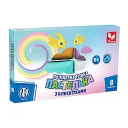 Полимерная глина пастельных цветов 304118001-UA с блестками 6 цветов