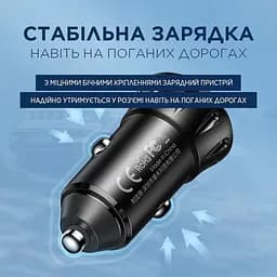 Автомобільний зарядний пристрій Remax Vanguard Series 2xUSB 2.4A Black (RCC-236) - мініатюра 4