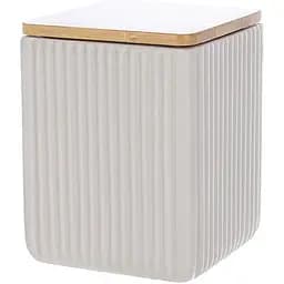 Банка керамічна з бамбуковою кришкою BonaDi Scandi White 10 x 13 см 900 мл (304-015)