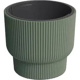  Кашпо для квітів Prosperplast Milly круглий на підставці 300 мм темно-зелений