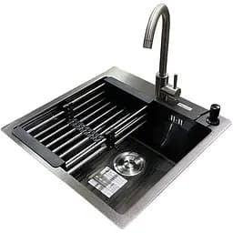 Комплект мийка + змішувач Romzha Arta U-450S BL (A)